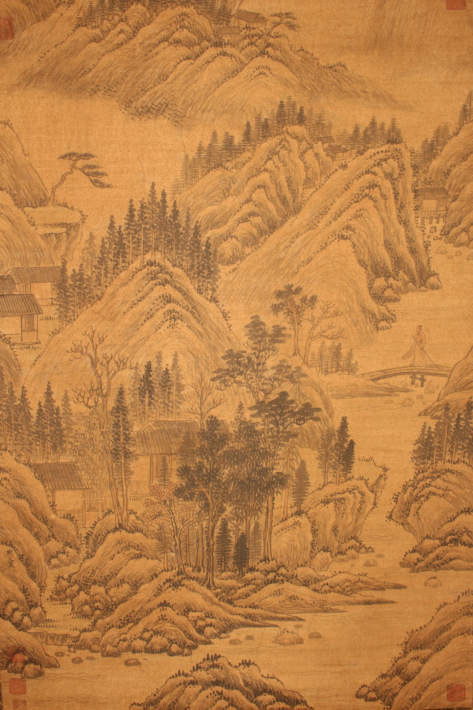 A Chinese Mountain-view Poetry-framing Fortune Scroll - 3