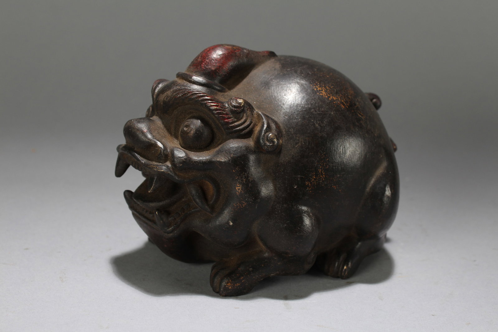 A Chinese Vividly-detailed Myth-beast Fortune Statue: A Chinese Vividly-detailed Myth-beast Fortune Statue. Height: 4 (inch). Length: 4.25 (inch). Width: 6 (inch).