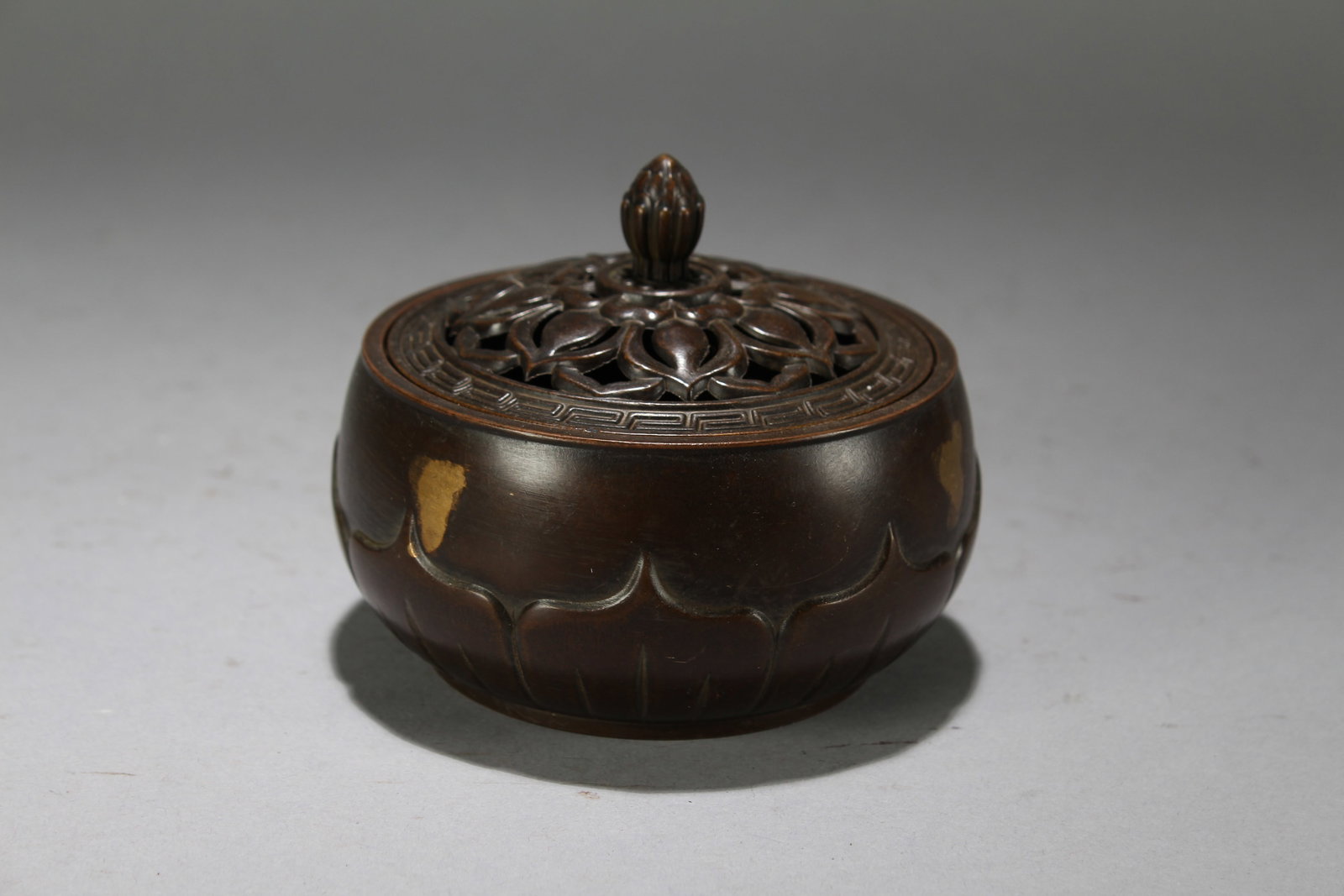 A Chinese Religious Lidded Fortune Censer: A Chinese Religious Lidded Fortune Censer. Height : 3.5 (inch). Width : 4.25 (inch). Length : 4.25 (inch).