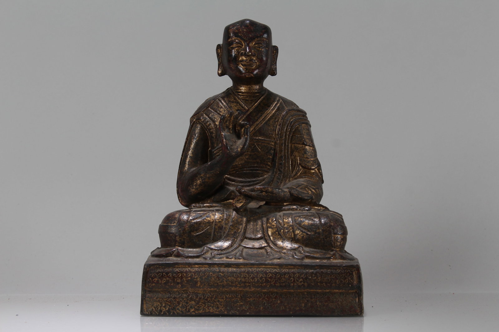 A Chinese Religious Fortune Buddha Statue: A Chinese Religious Fortune Buddha Statue. Height: 9.5 (inch). Length: 6.5 (inch). Width: 4.5 (inch).