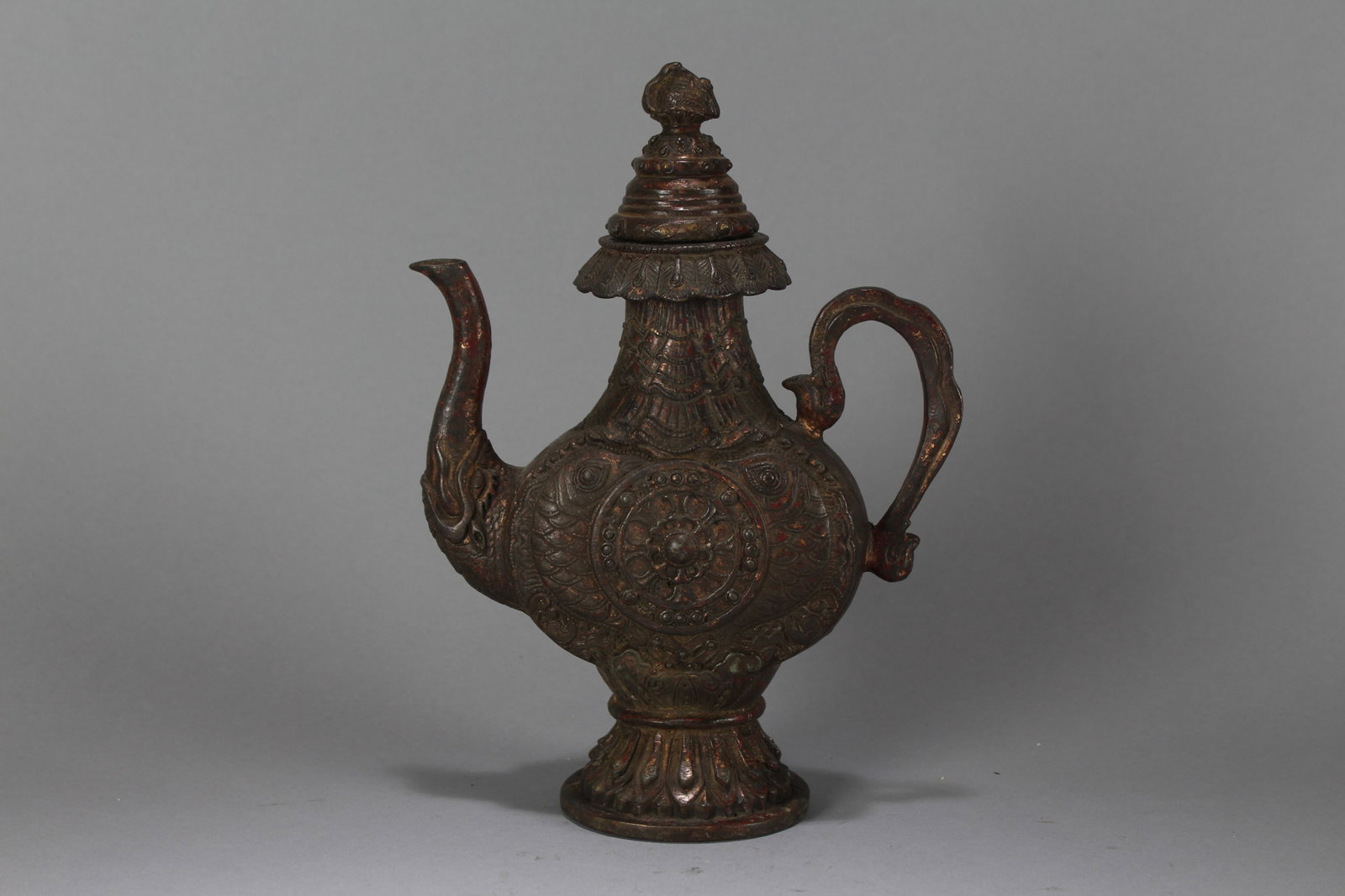 A Chinese Religious Fortune Anicent-framing Ewer: A Chinese Religious Fortune Anicent-framing Ewer. Height : 10 (inch). Width : 7.25 (inch). Length : 2 (inch).