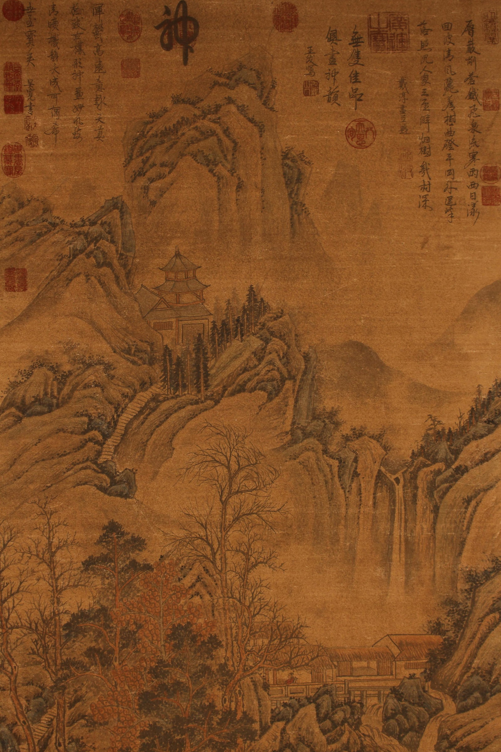 A Chinese Mountain-view Detailed Fortune Scroll - 2