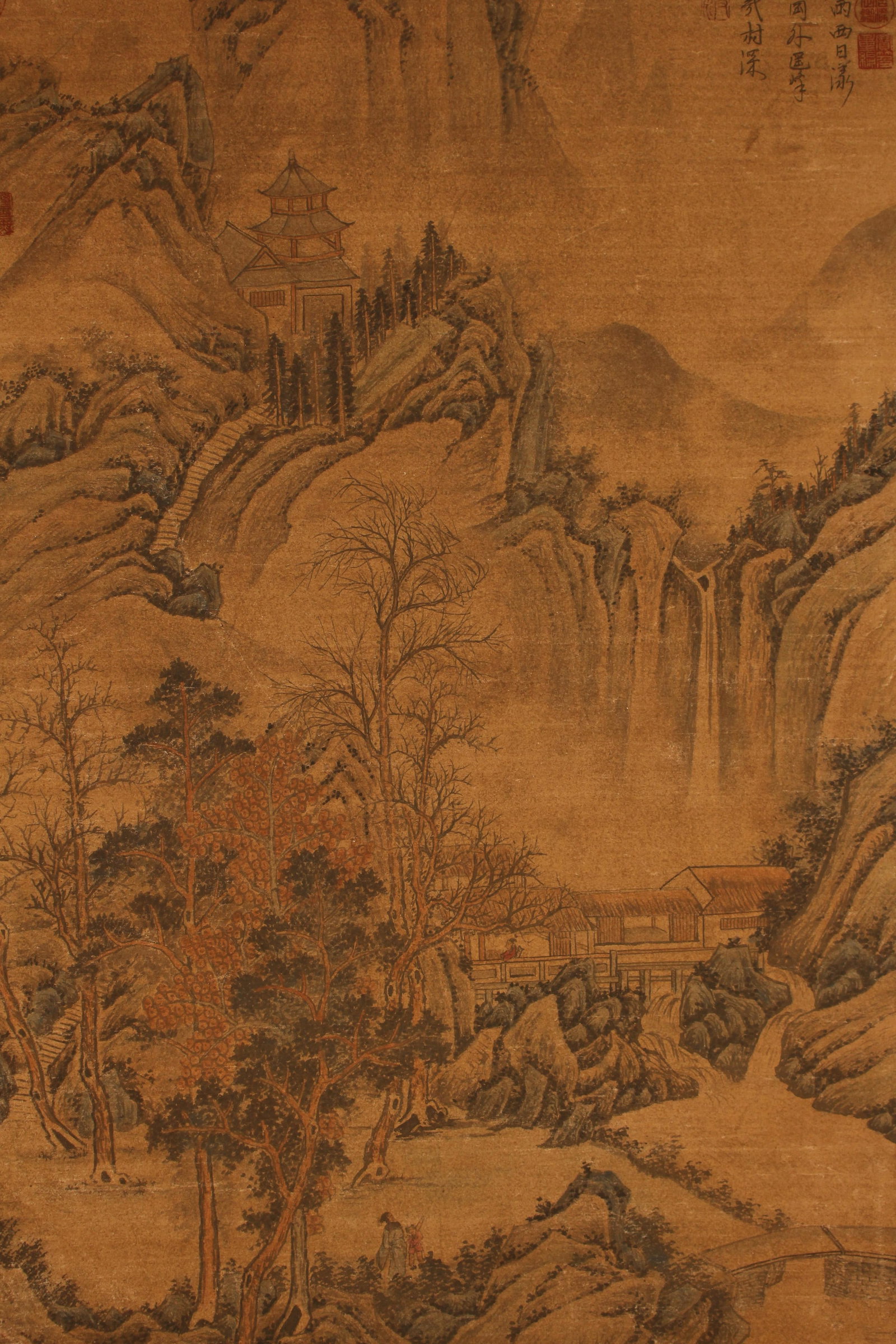 A Chinese Mountain-view Detailed Fortune Scroll - 4