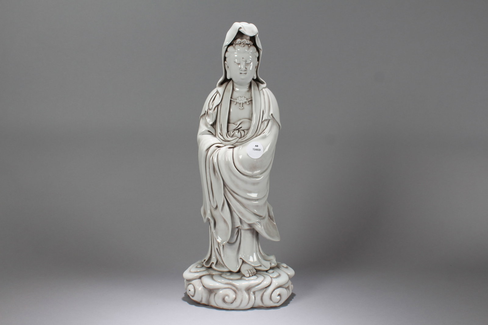 A Chinese Massive Vividly-detailed De Blac Religious Porcelain Statue (1 of 8)