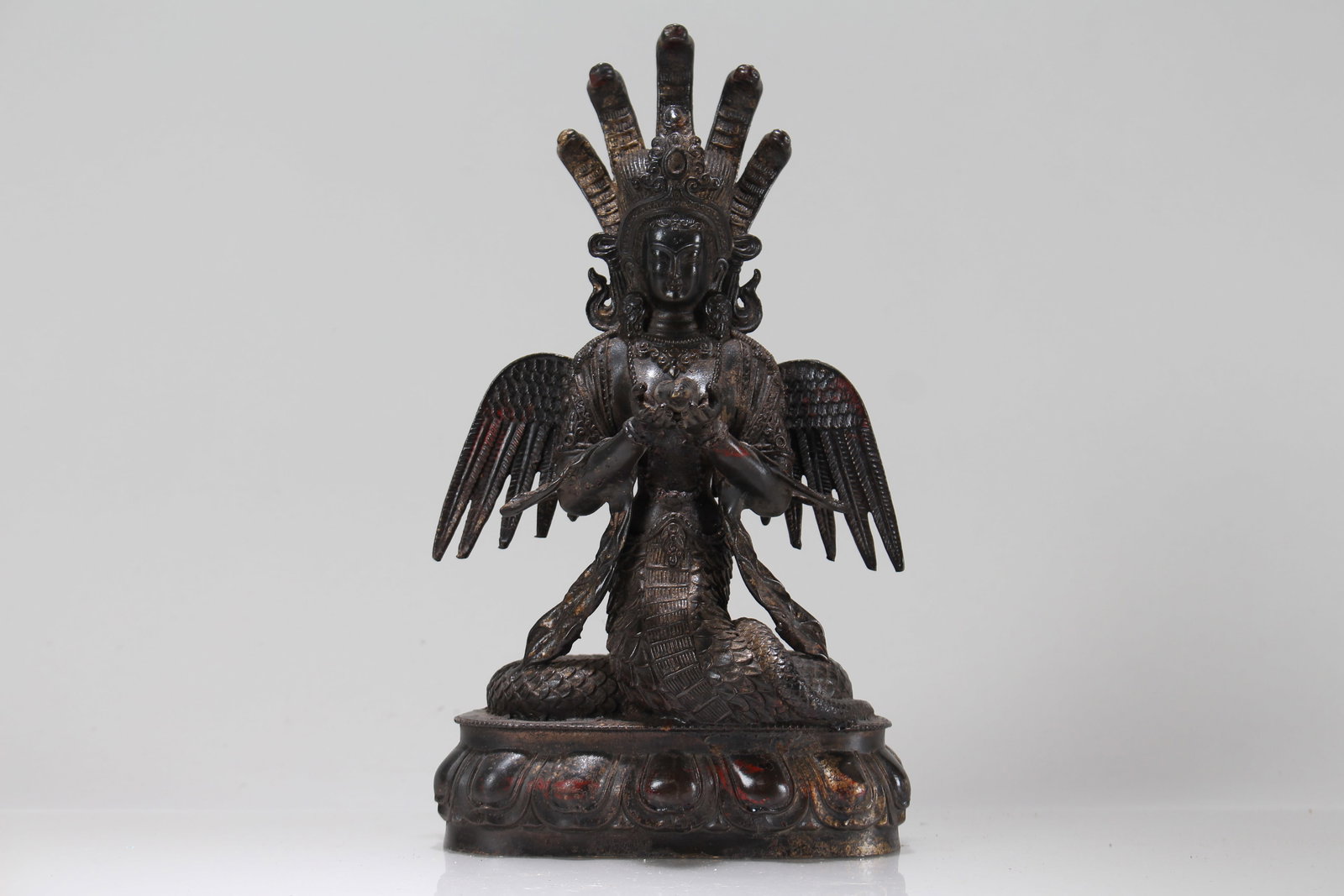 A Chinese Religious Fortune Buddha Statue: A Chinese Religious Fortune Buddha Statue. Height: 10 (inch). Length: 5.5 (inch). Width: 4 (inch).