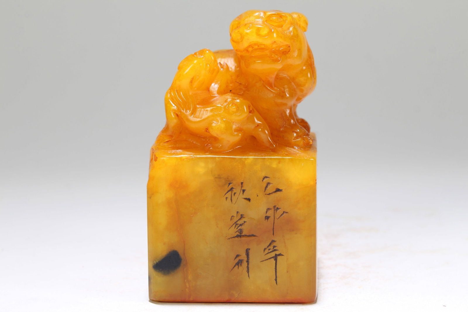A Chinese Myth-beast Fortune Square-based Soapstone Seal - 2