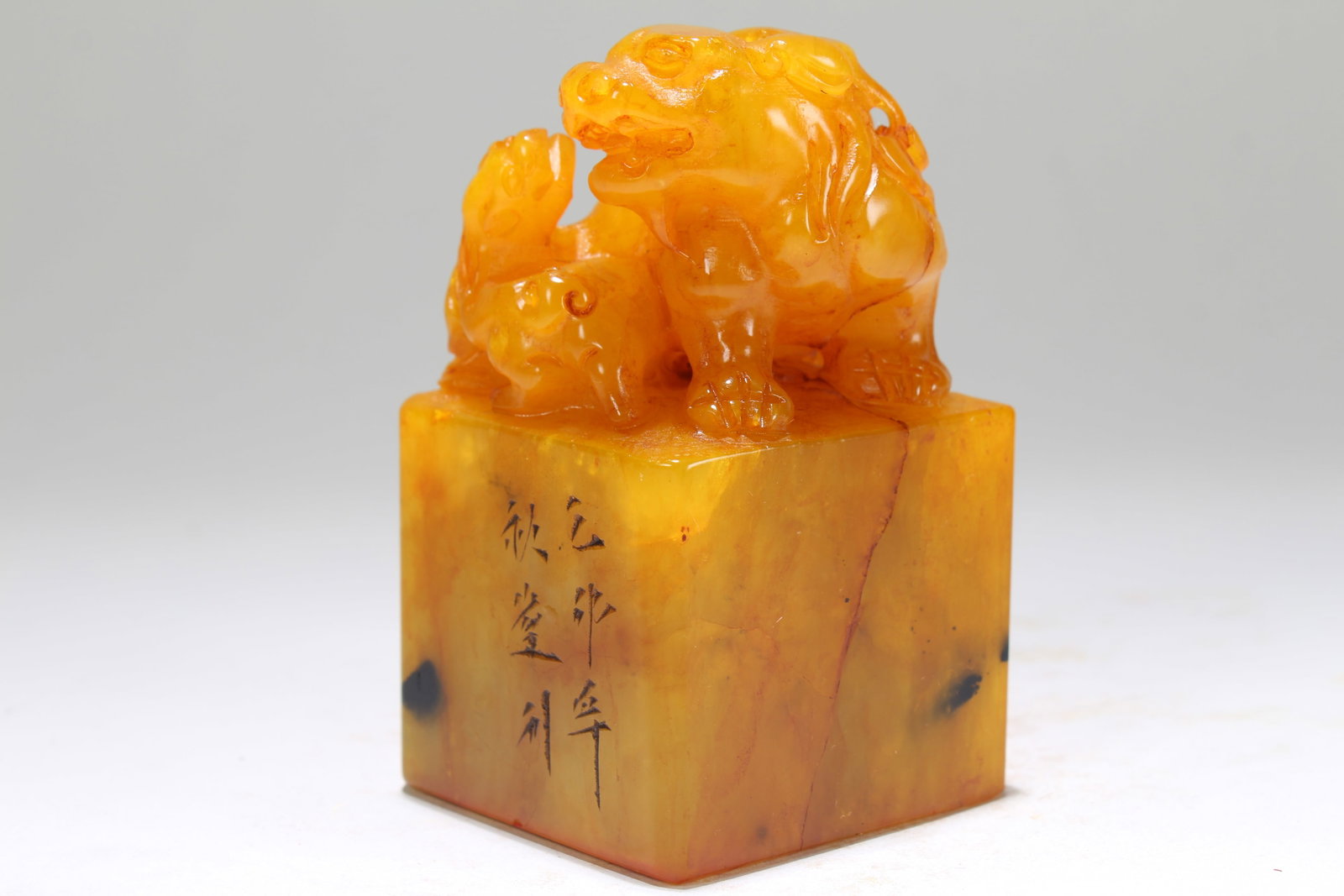 A Chinese Myth-beast Fortune Square-based Soapstone Seal - 3