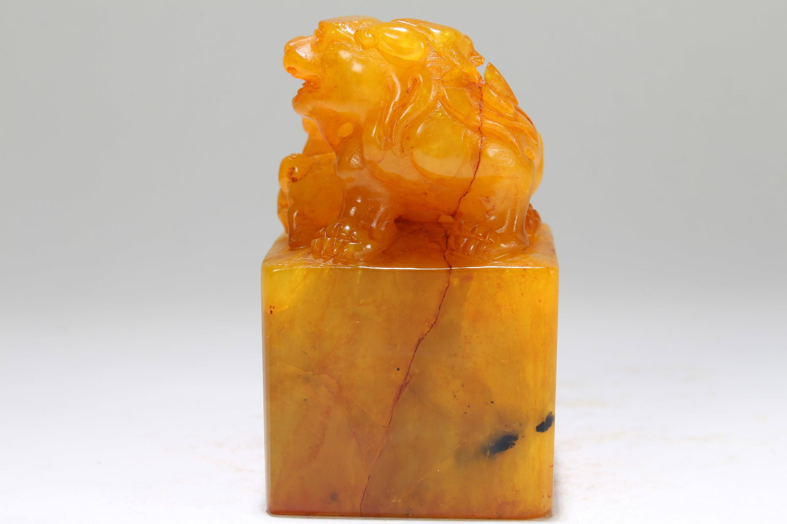 A Chinese Myth-beast Fortune Square-based Soapstone Seal - 4