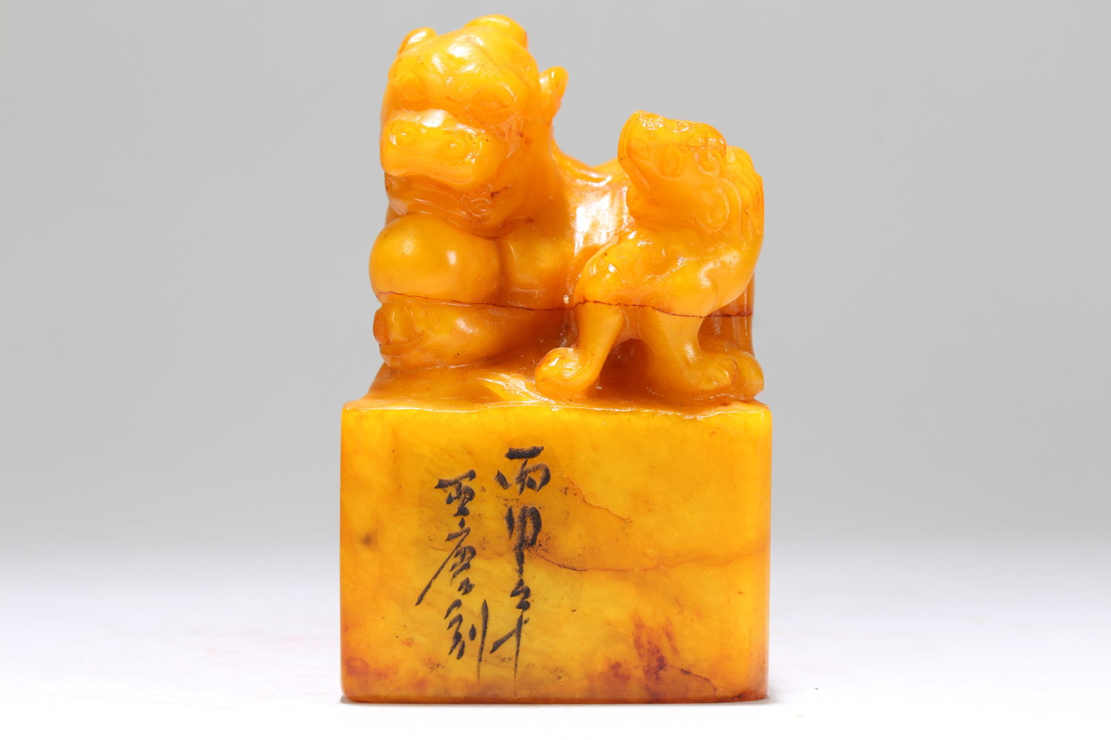 A Chinese Myth-beast Fortune Square-based Soapstone Seal - 2