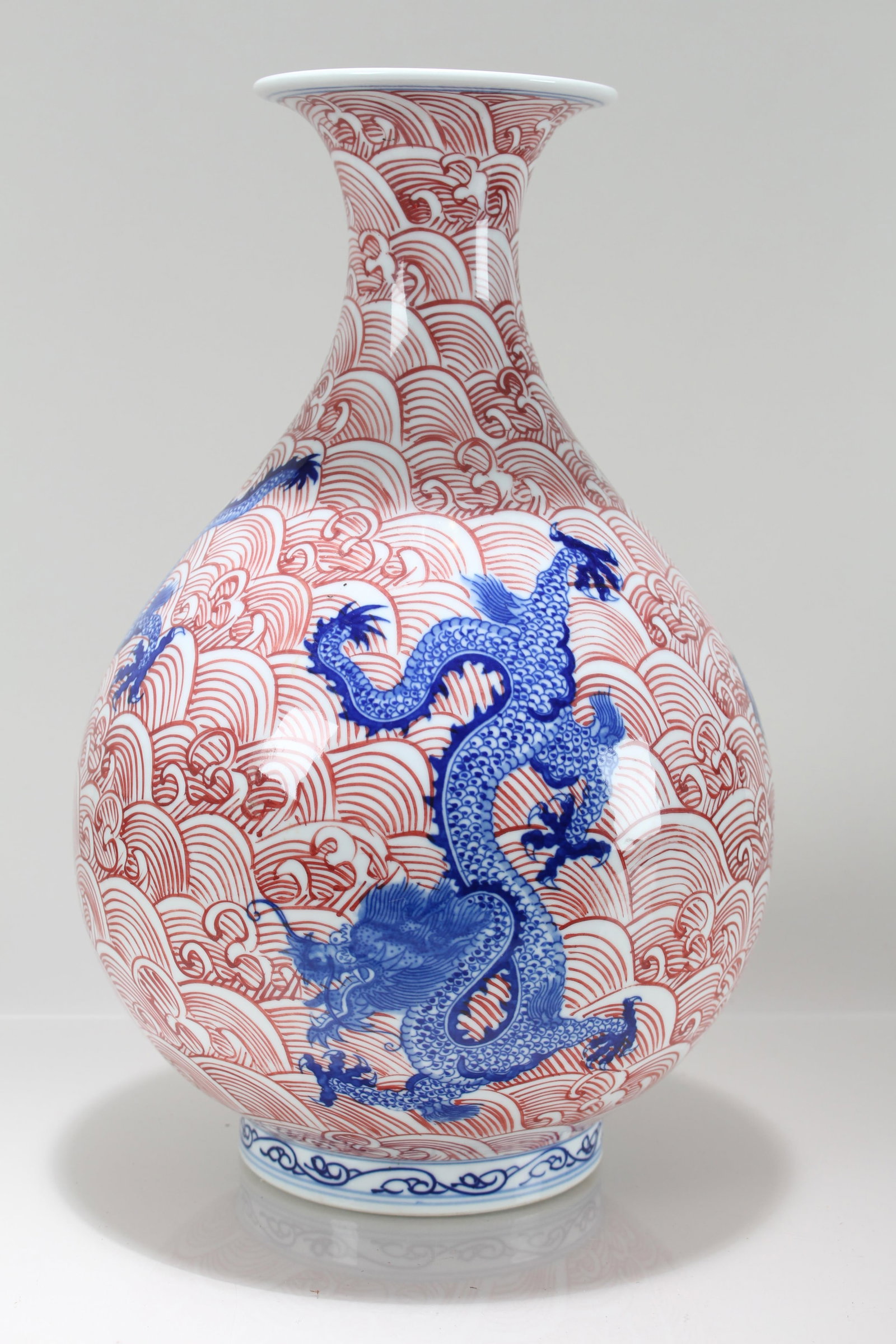 A Chinese Dragon-decorating Pink-coding Porcelain Fortune Vase - 2