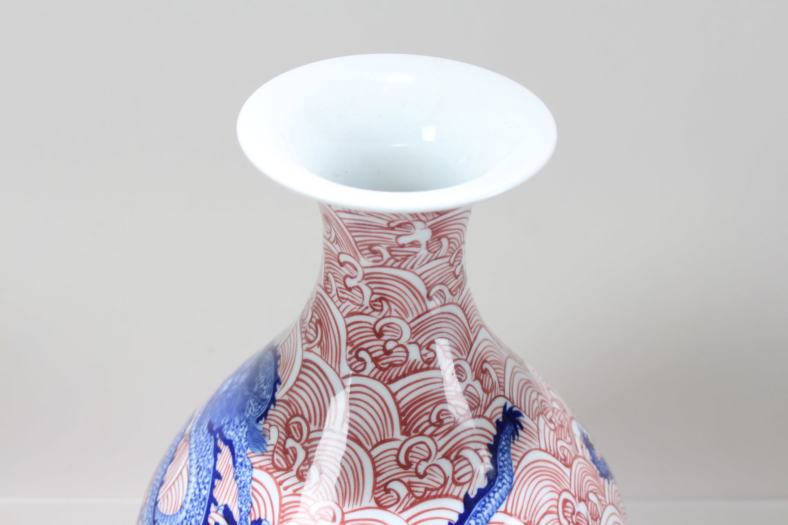 A Chinese Dragon-decorating Pink-coding Porcelain Fortune Vase - 4
