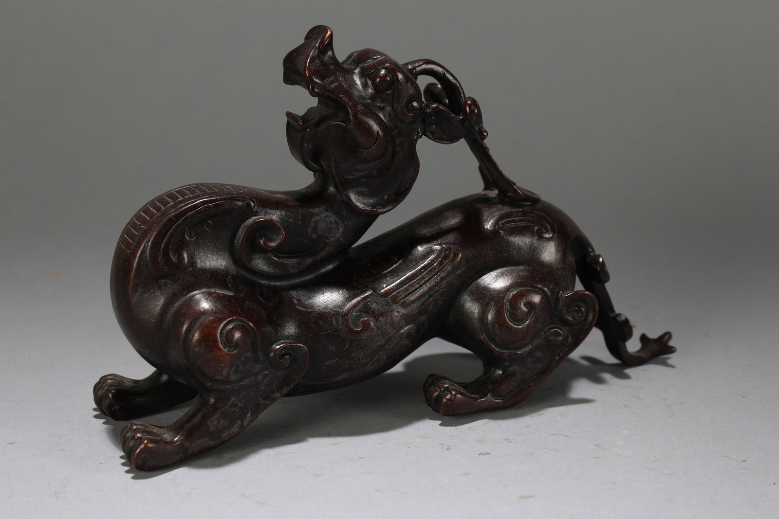 A Chinese Massive Myth-beast Fortune Statue: A Chinese Massive Myth-beast Fortune Statue. Height: 5 (inch). Length: 8 (inch). Width: 2.5 (inch).