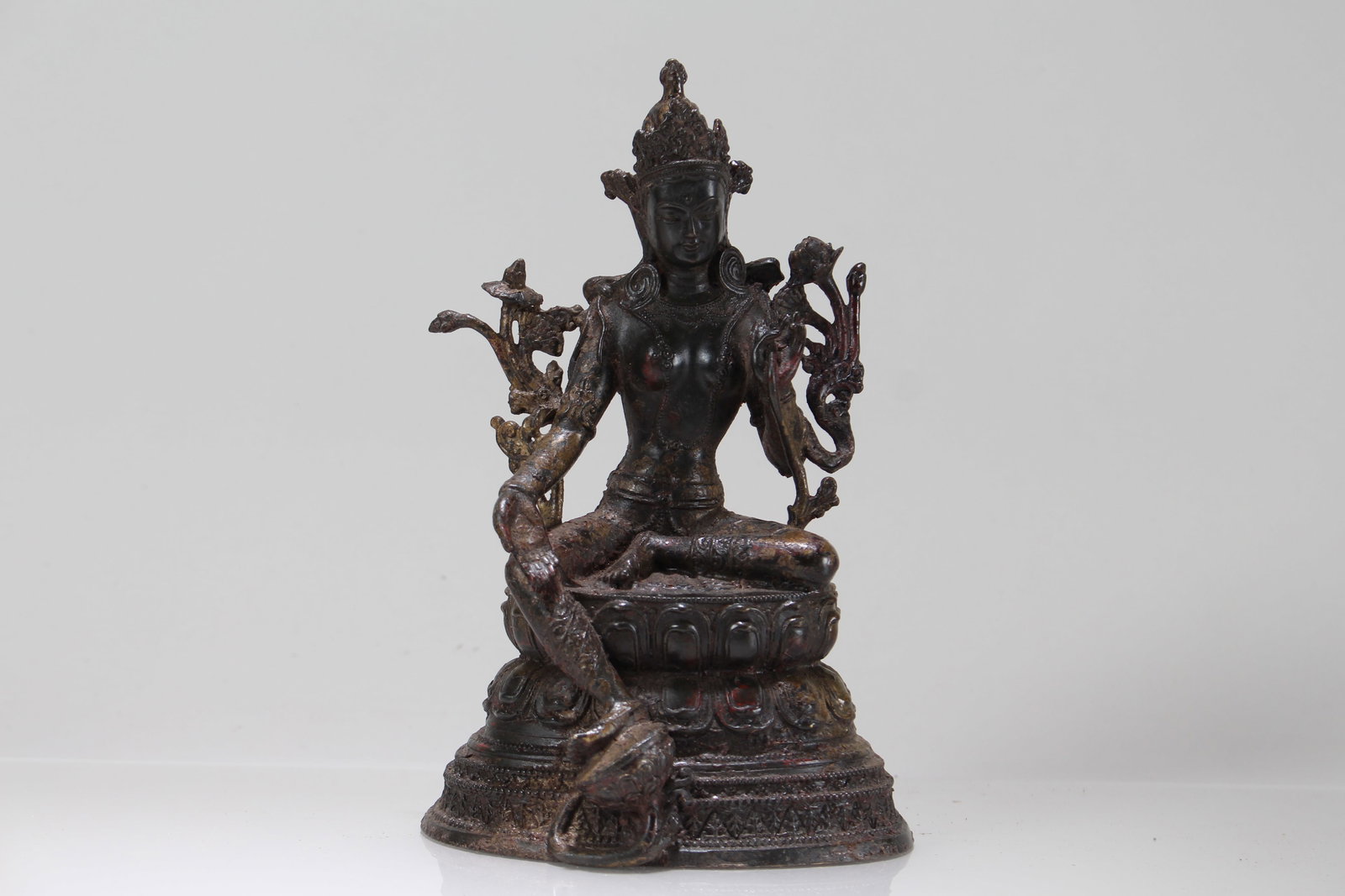 A Chinese Religious Fortune Buddha Statue: A Chinese Religious Fortune Buddha Statue. Height: 8.25 (inch). Length: 5.5 (inch). Width: 4 (inch).