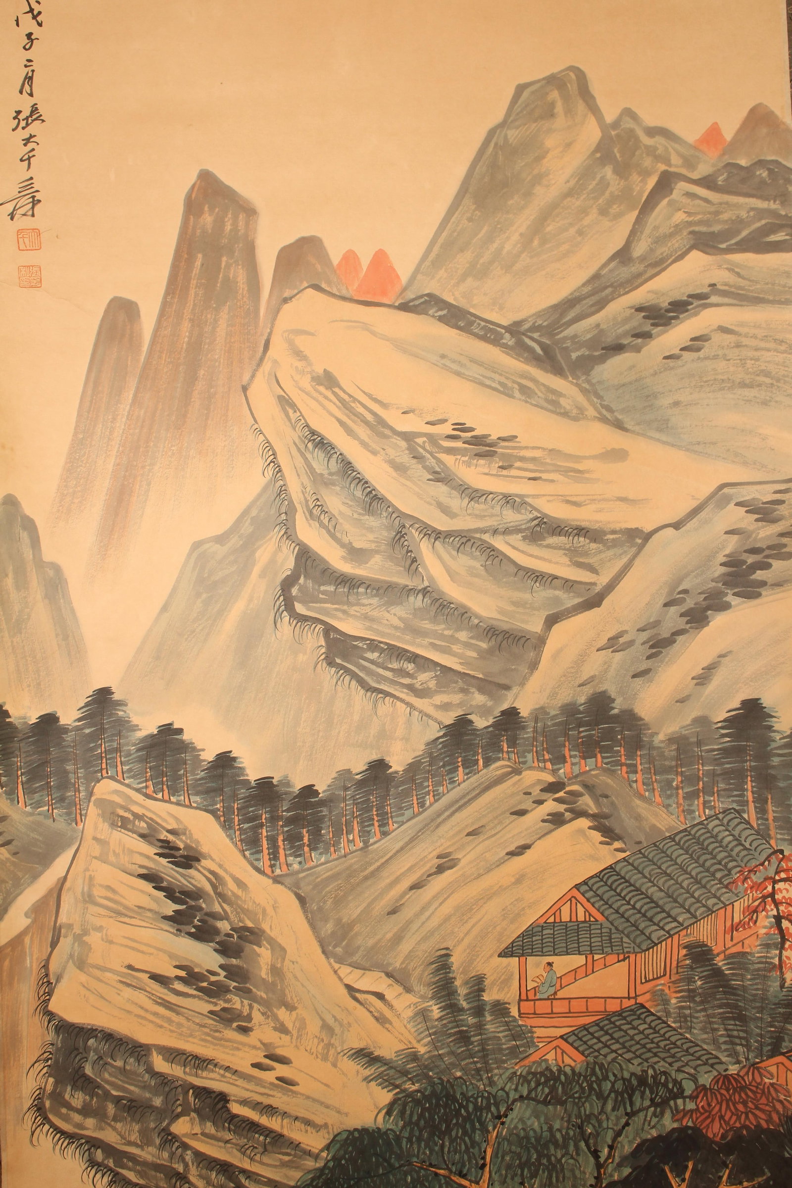 A Chinese Abstract-style Mountain-view Fortune Scroll - 2