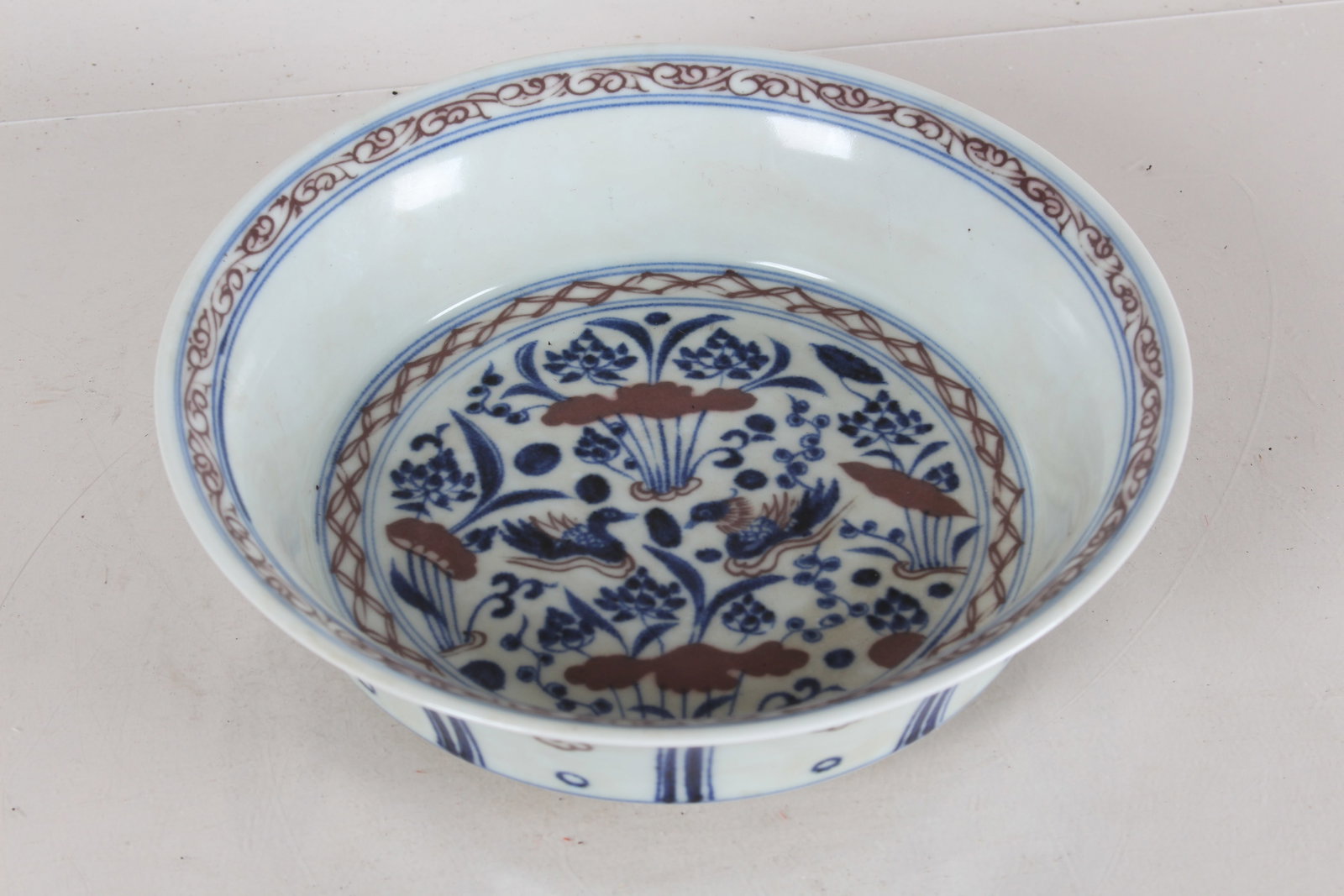 A Chinese Circular Fortune Porcelain Plate: A Chinese Circular Fortune Porcelain Plate. Height: 2.5 (inch). Opening Diameter: 8.75 (inch).