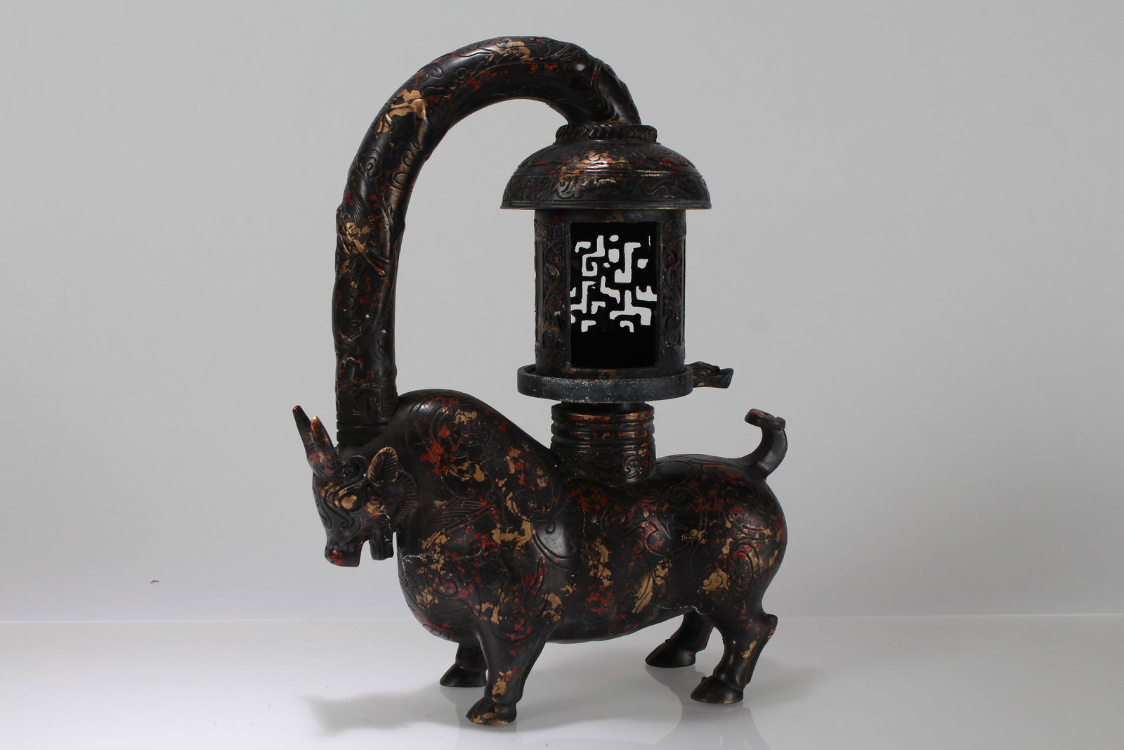 A Chinese Detailed Religious Myth-beast Fortune Statue Display: A Chinese Detailed Religious Myth-beast Fortune Statue Display. Height: 13 (inch). Length: 9.5 (inch).