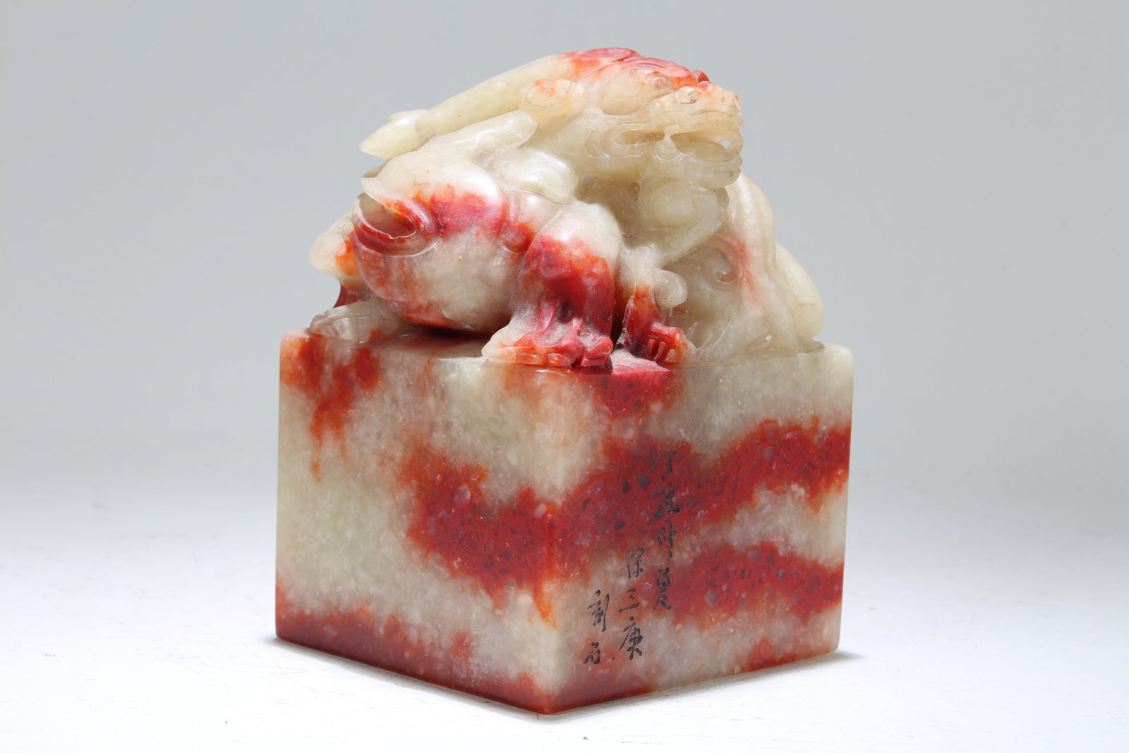 Chinese Myth-beast Square-based Fortune Seal: Chinese Myth-beast Square-based Fortune Seal . Height: 6.25 (inch). Length: 4.25 (inch). Width: 4.25 (inch).