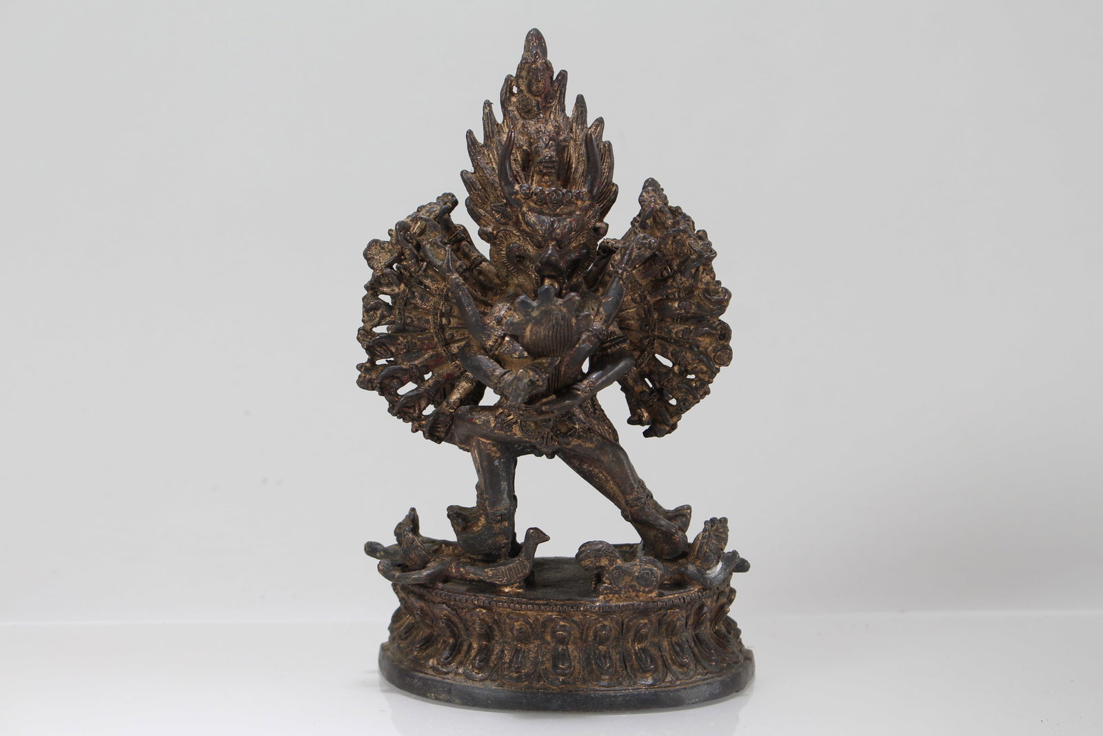 A Chinese Religious Fortune Buddha Statue: A Chinese Religious Fortune Buddha Statue. Height: 7.25 (inch). Length: 4 (inch). Width: 3 (inch).