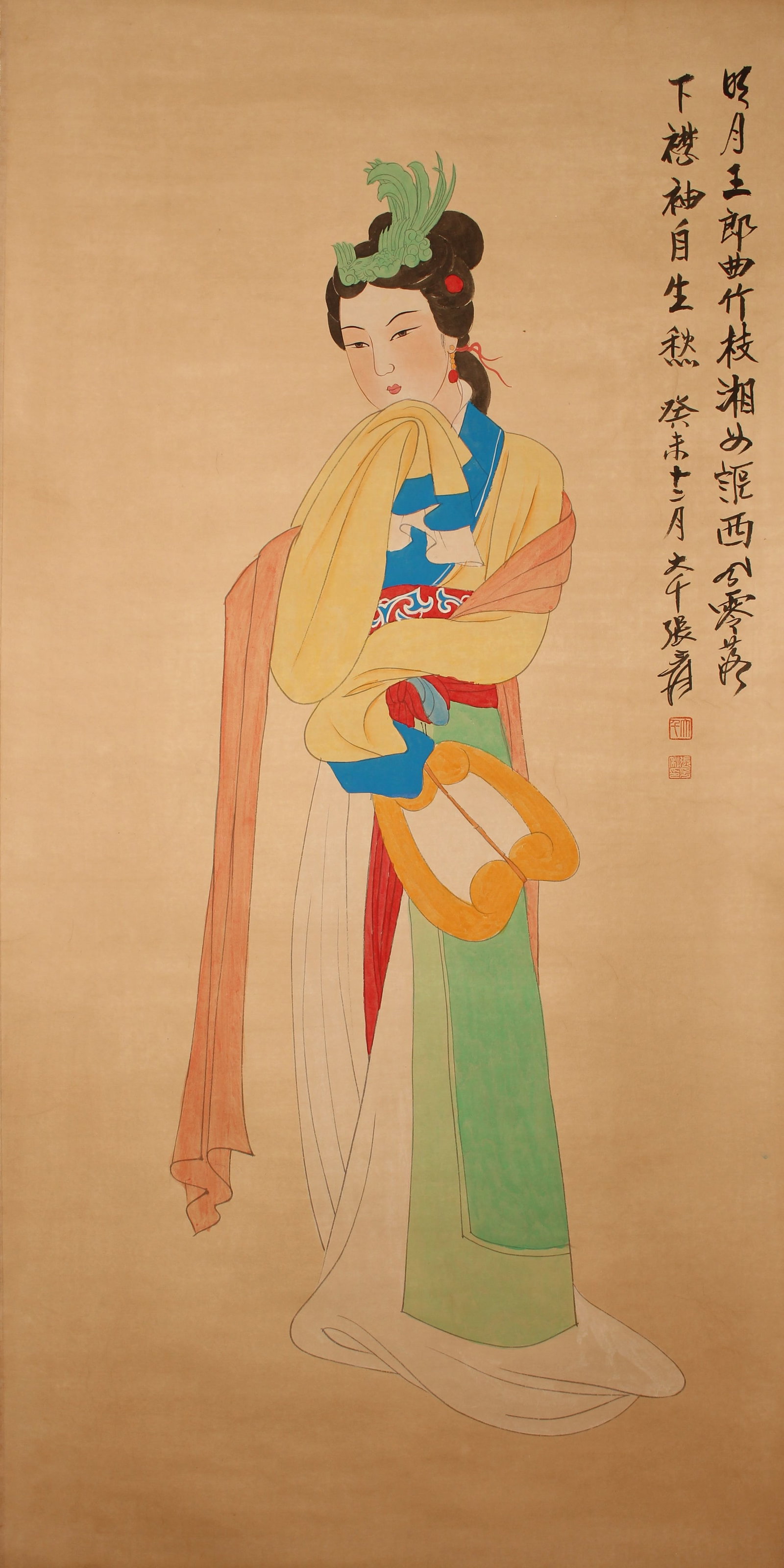 A Chinese Lady-portrait Detailed Fortune Scroll (1 of 6)