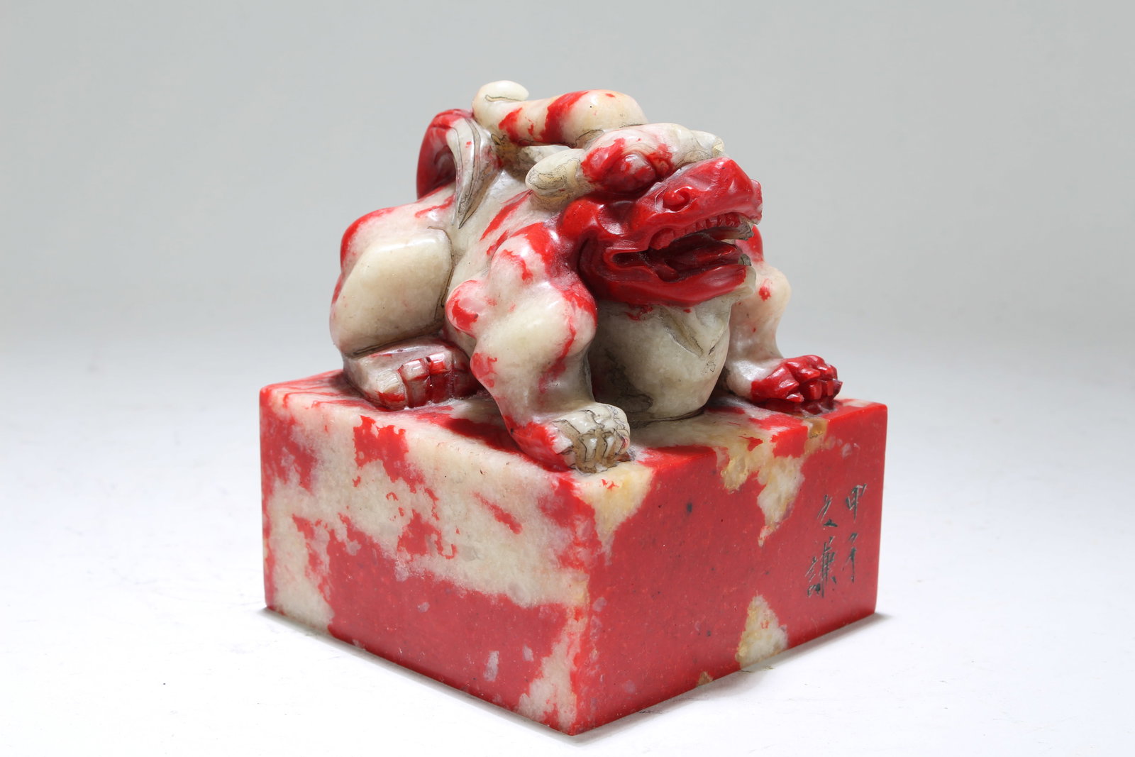 Chinese Myth-beast Square-based Fortune Seal: Chinese Myth-beast Square-based Fortune Seal . Height: 4.75 (inch). Length: 4 (inch). Width: 4 (inch).