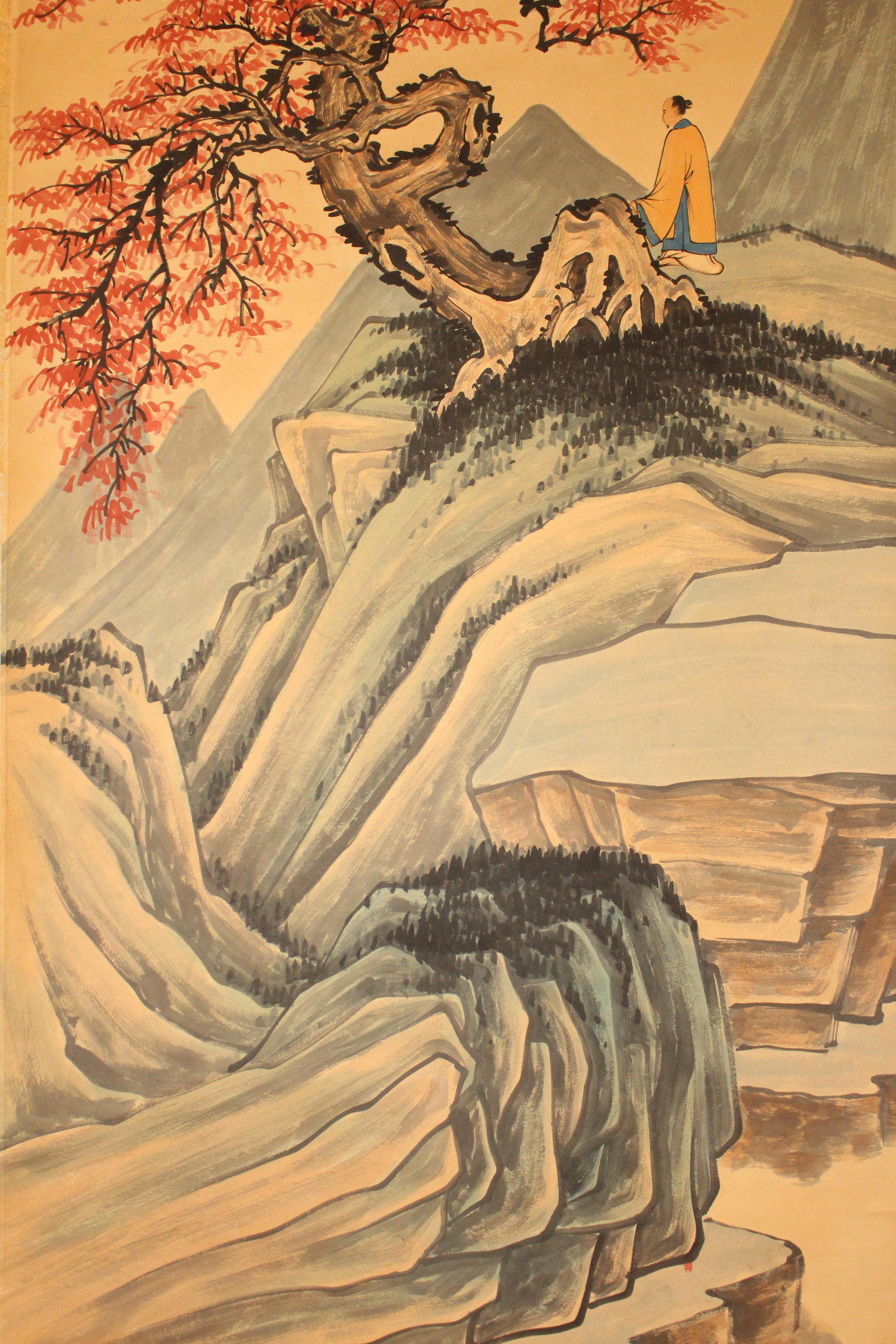 A Chinese Mountain-view Fortune Scroll - 3