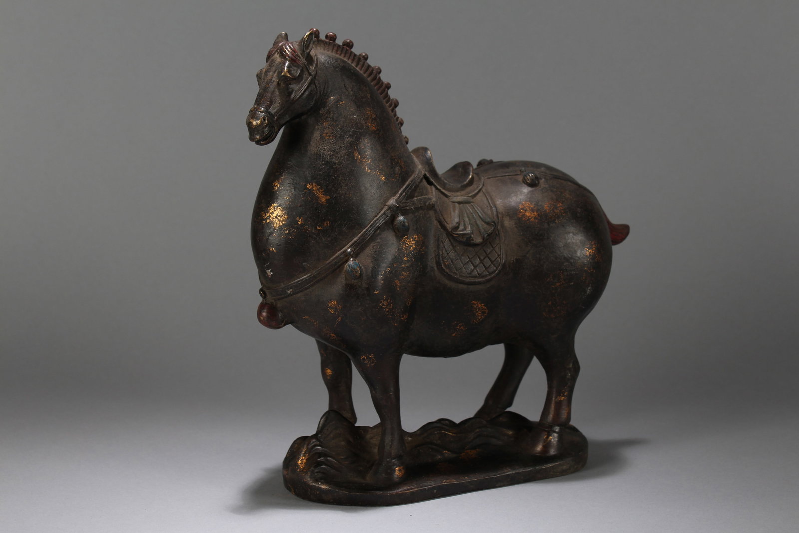 A Chinese Religious Horse-portrait Fortune Statue: A Chinese Religious Horse-portrait Fortune Statue. Height : 10 (inch). Width : 7.25 (inch). Length : 3.5 (inch).