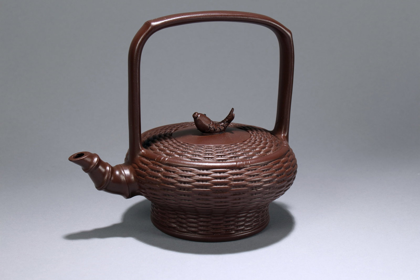 Chinese Zisha Teapot: Chinese Zisha Teapot. Height: 6 (inch). Length: 6.5 (inch).