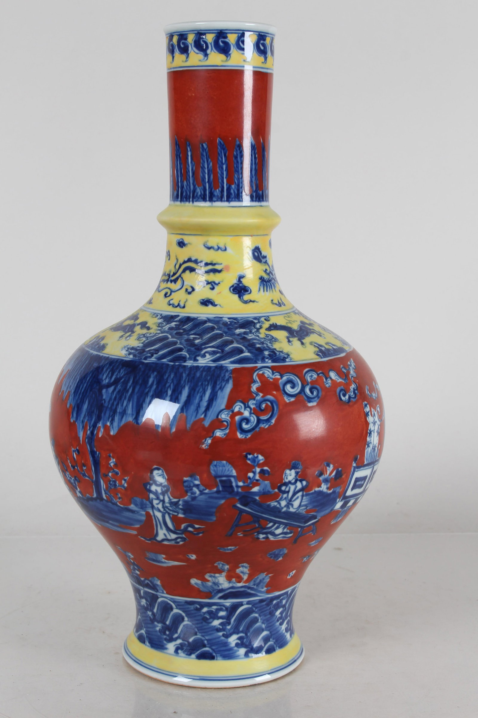 A Chinese Detailed Red-coding Porcelain Fortune Vase - 2