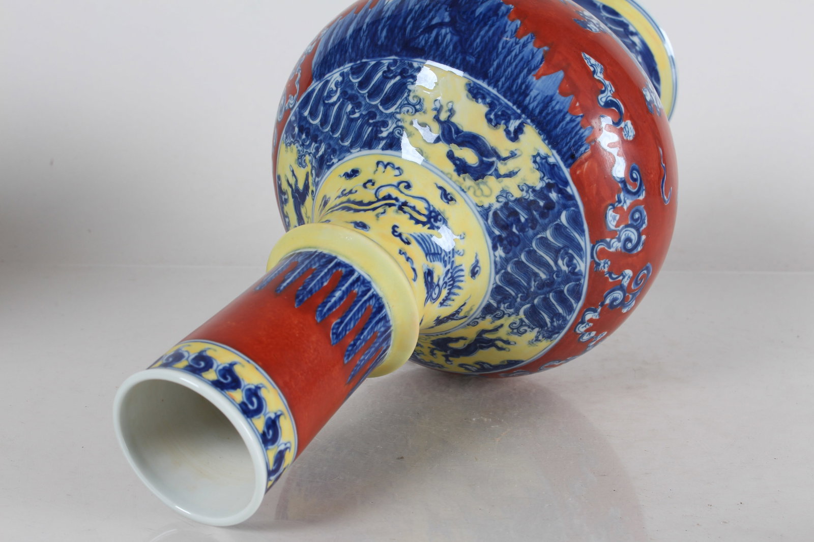 A Chinese Detailed Red-coding Porcelain Fortune Vase - 4