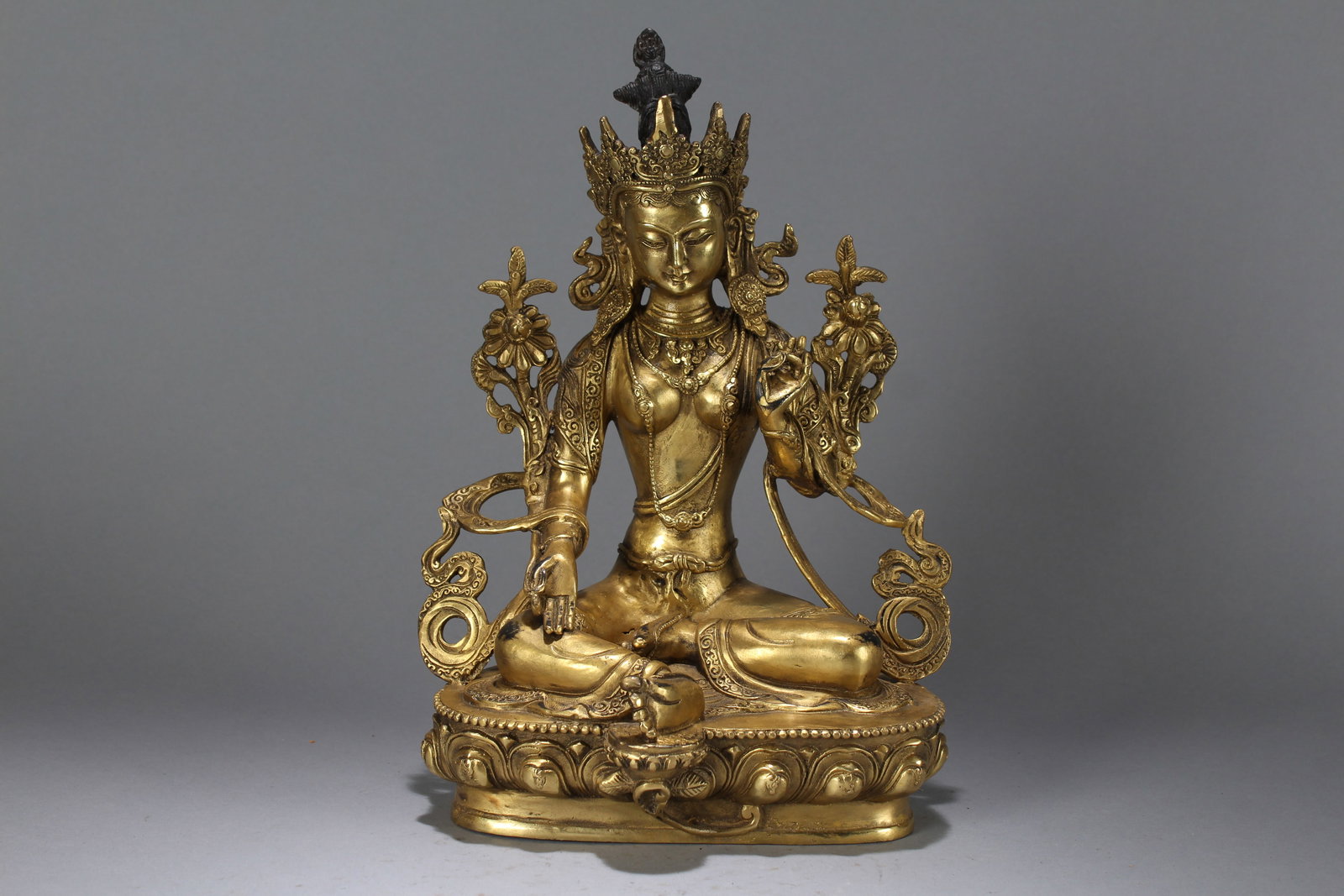 A Chinese Religious Fortune Buddha Statue: A Chinese Religious Fortune Buddha Statue. Height: 11.5 (inch). Length: 8.25 (inch). Width: 5.5 (inch).