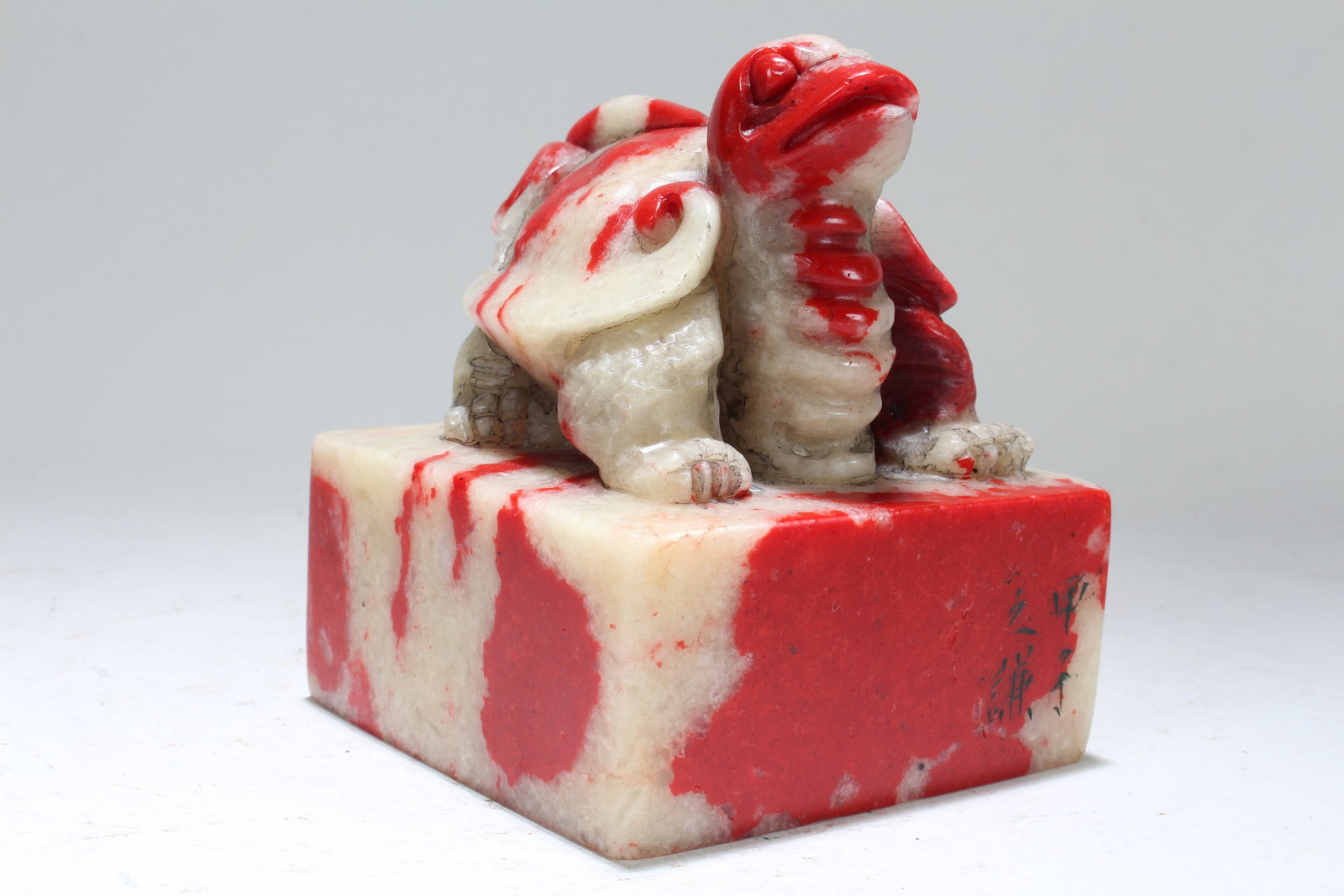 Chinese Myth-beast Square-based Fortune Seal: Chinese Myth-beast Square-based Fortune Seal . Height: 4.75 (inch). Length: 4 (inch). Width: 4 (inch).