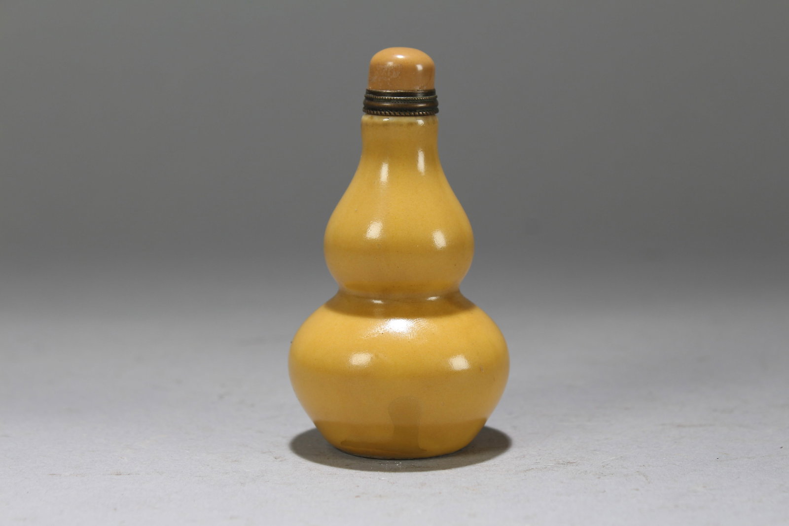 A Chinese Yellow-coding Fortune Snuff Bottle (1 of 5)