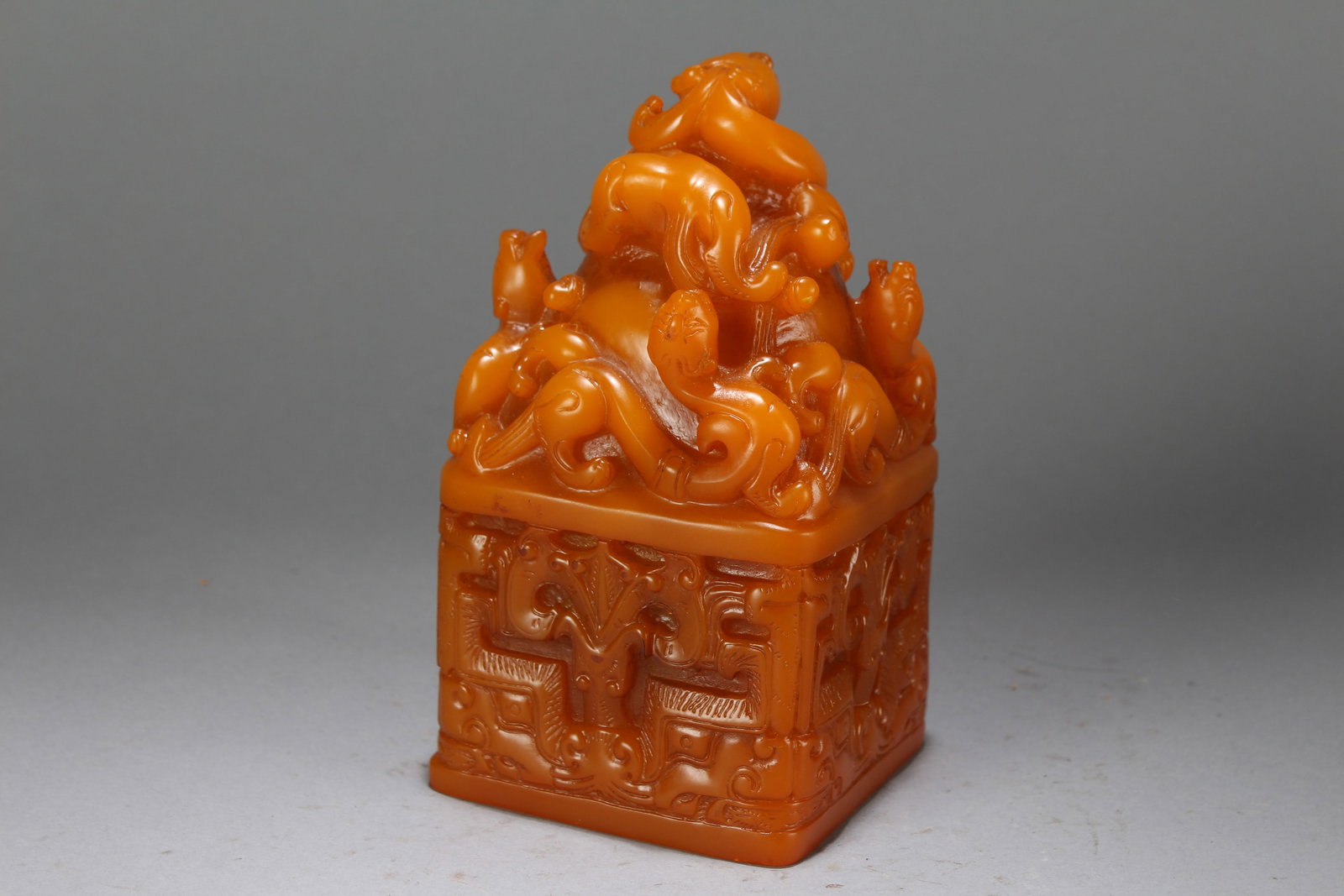 A Chinese Square-based Fortune Soapstone Seal - 4