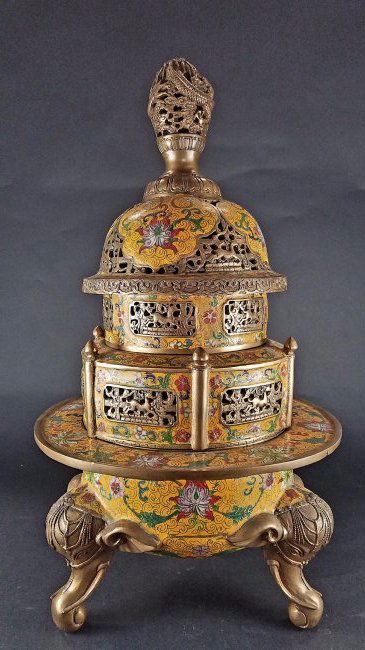 A Massive Multi-floor Cloisonne Incense Burner (1 of 9)