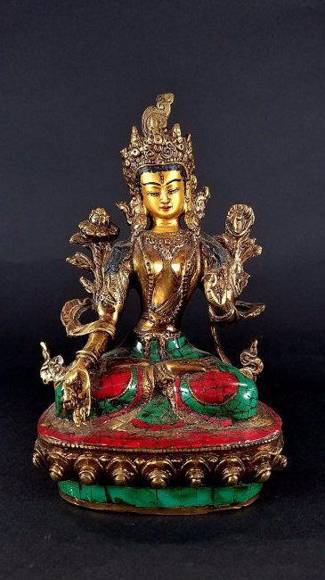 A Tibetan Tri-color Buddha Statue (1 of 8)