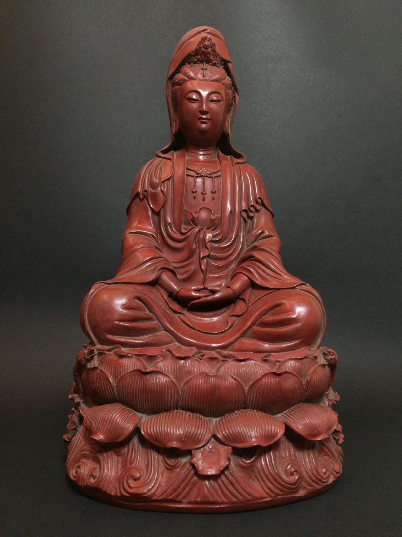 A Chinese Guanyin Lacquer Statue (1 of 6)
