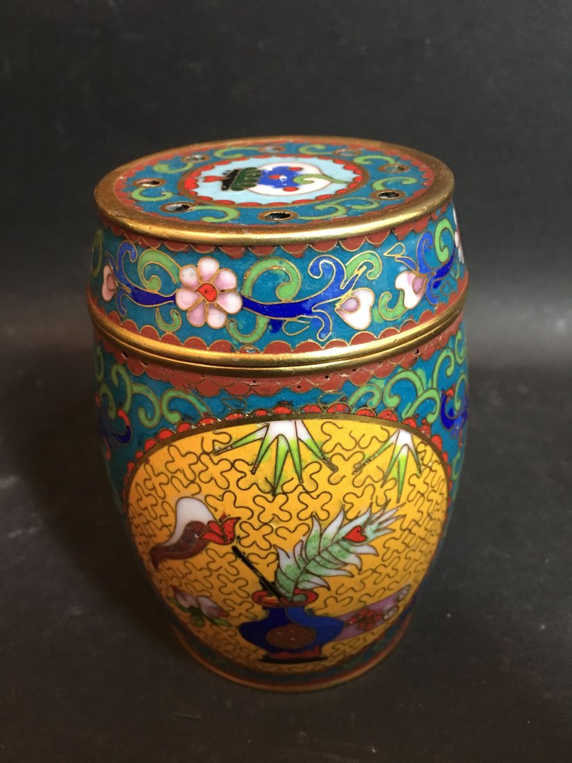 A Cloisonne Plant-filled Container (1 of 4)