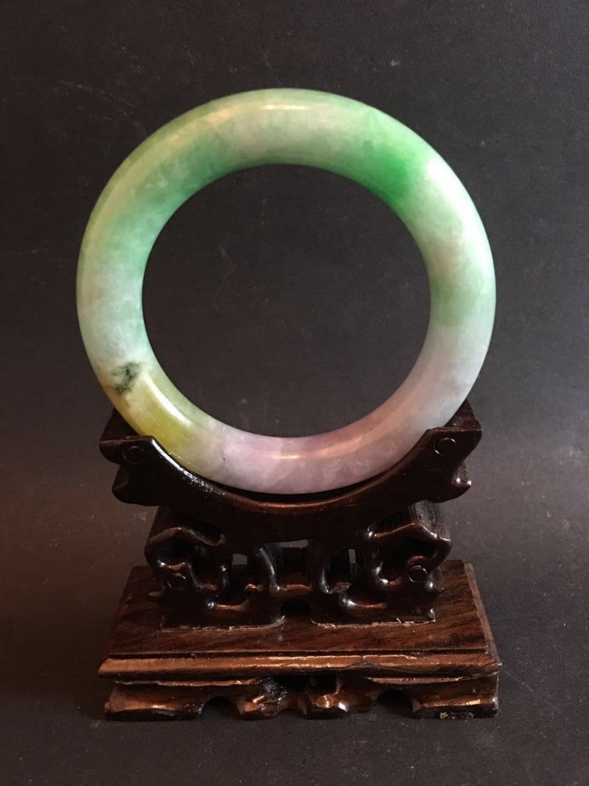 A Chinese Tri-color Jade Bracelet (1 of 2)
