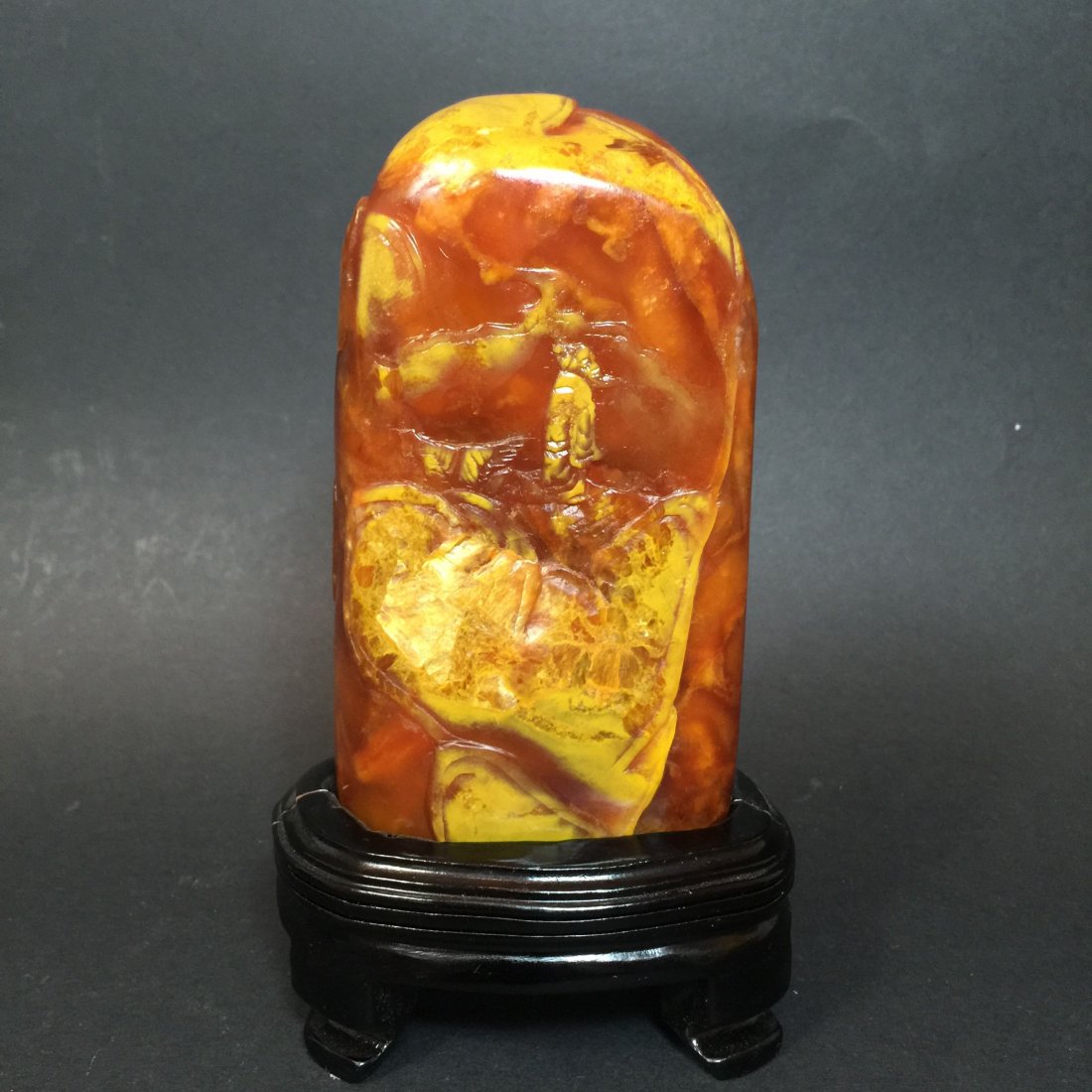 A Shoushan Stone Yellow Skinned Mountain Display (1 of 6)