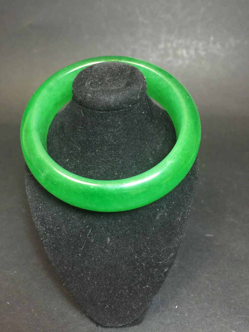A Chinese Green Jadestone Bangle (1 of 3)