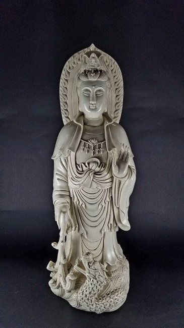 A Large GuanYin White Porcelain Statue (1 of 7)
