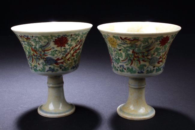 Two Chinese Estate Porcelain Cups (1 of 3)