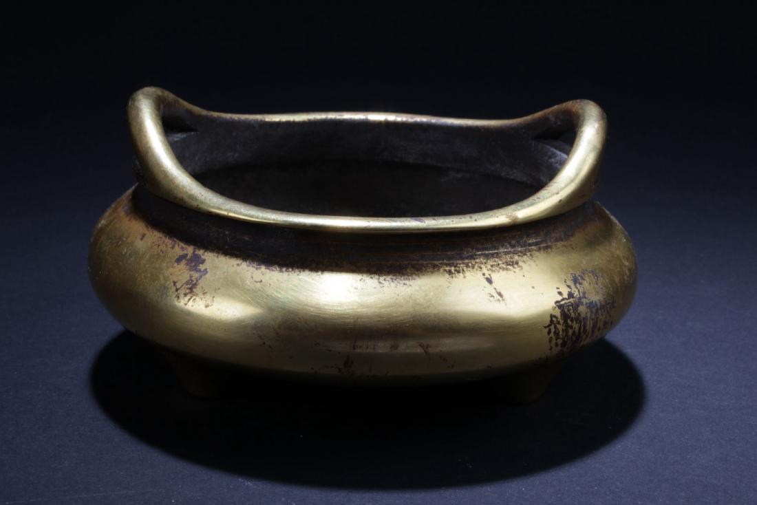 A Gilt Bent-opening Chinese Censer (1 of 4)
