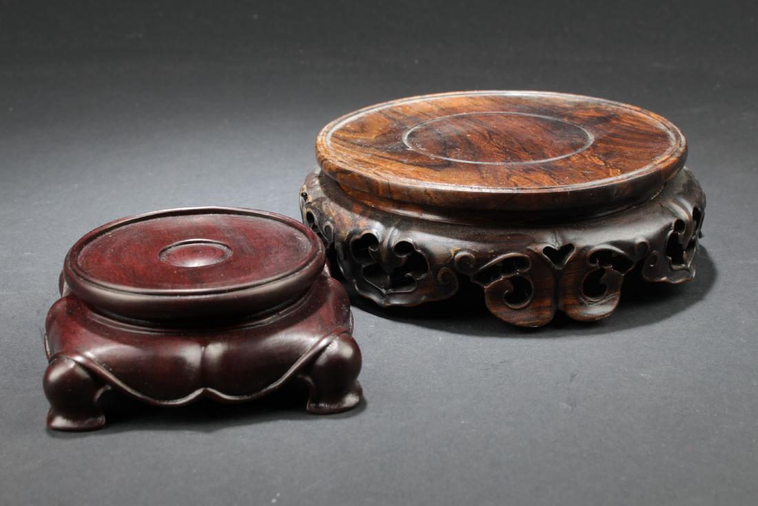 Two Chinese Round Wooden Stands (1 of 3)