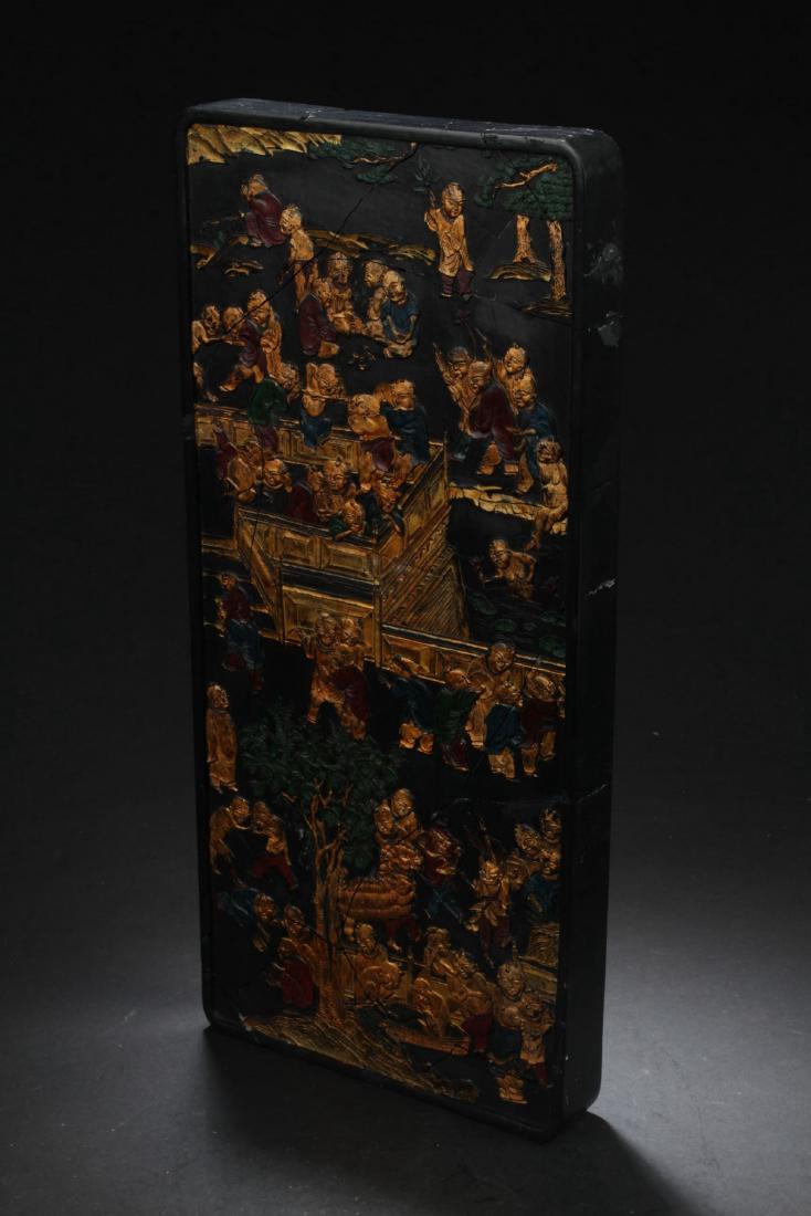 An Estate Chinese Inkstone Story-telling Stick (1 of 6)