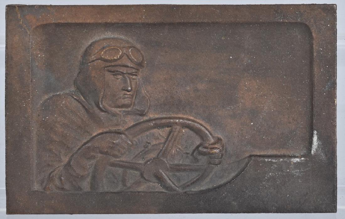 BRONZE RACE CAR DRIVER PLAQUE (1 of 2)