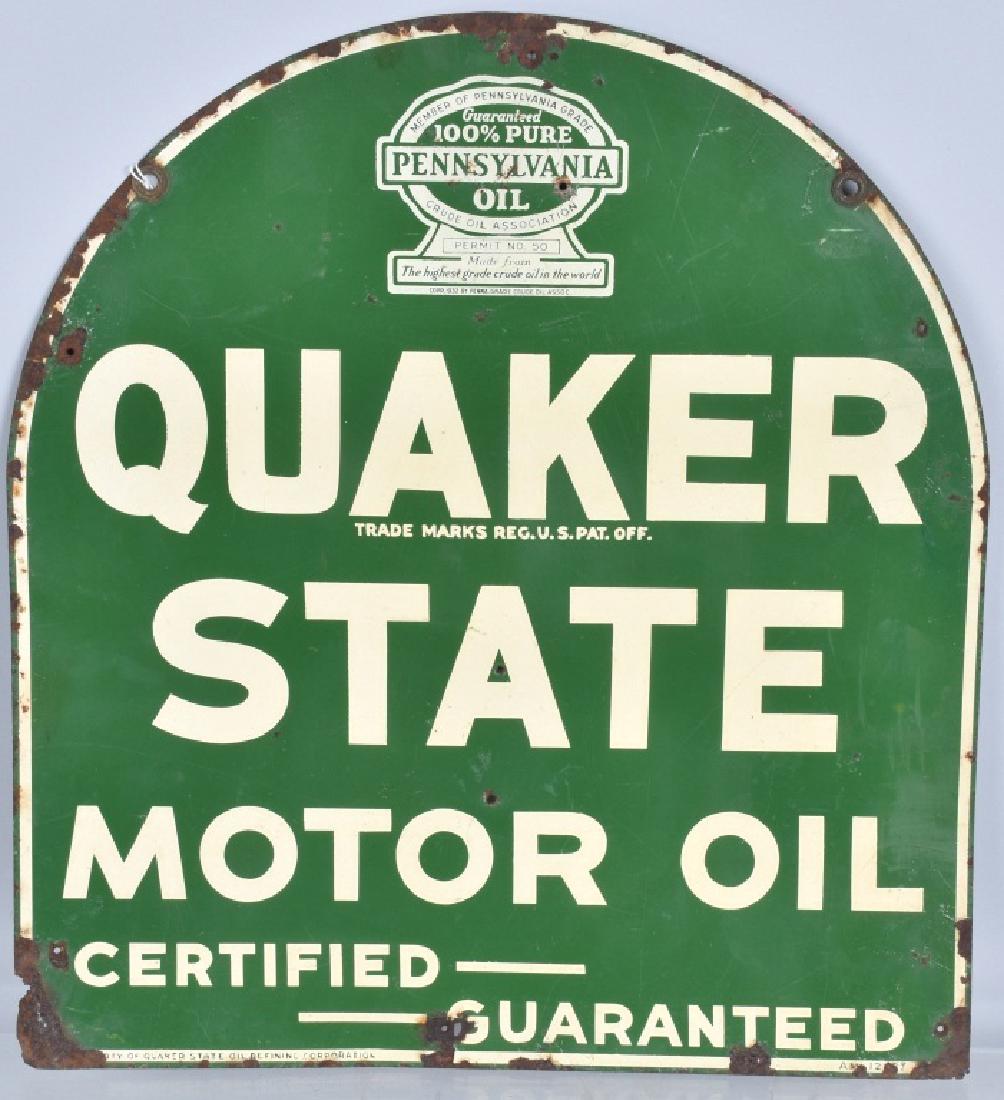 QUAKER STATE MOTOR OIL DS TIN SIGN (1 of 3)