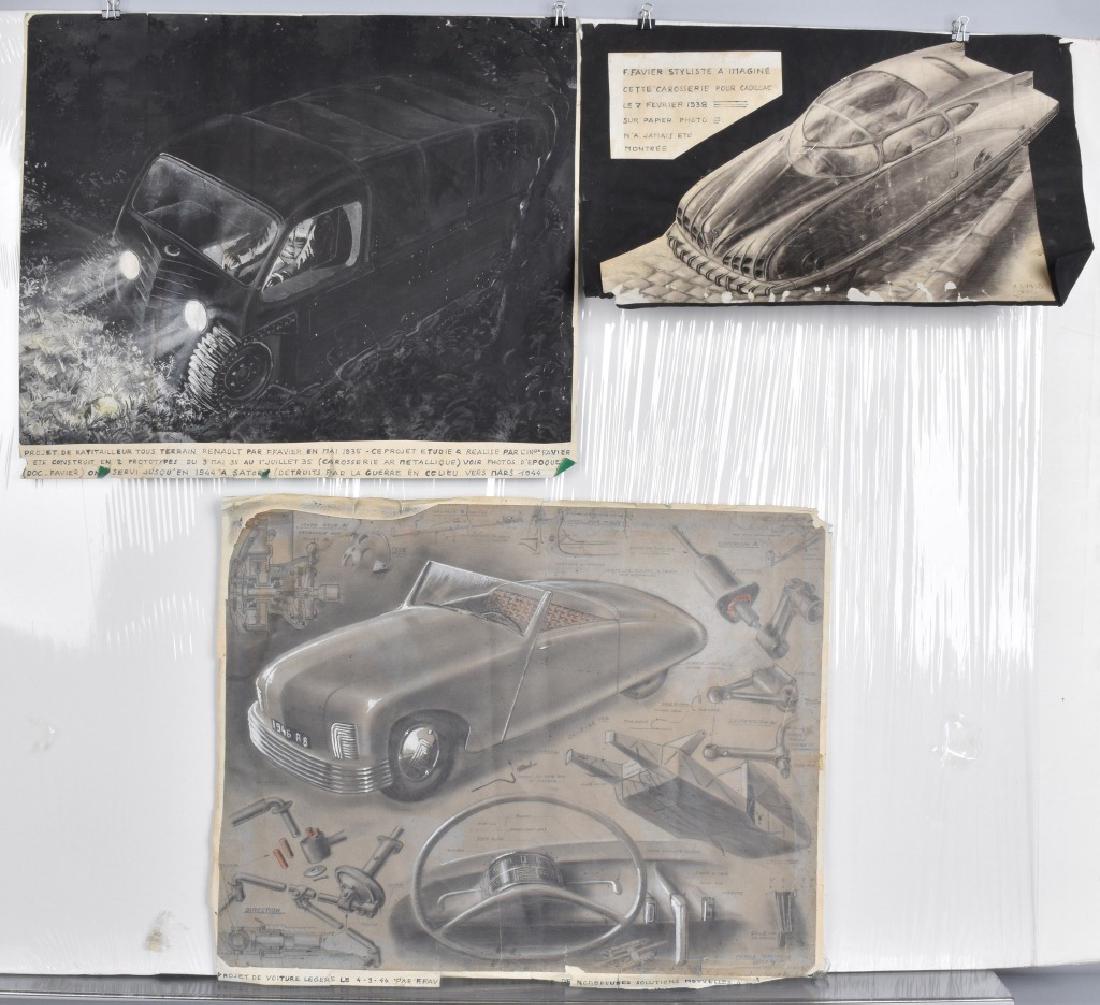3- 1940s FRENCH CONCEPT CAR DRAWINGS (1 of 4)