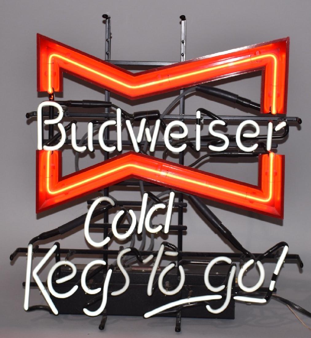 BUDWEISER BOWTIE COLD KEGS TO GO NEAON LIGHT (1 of 3)