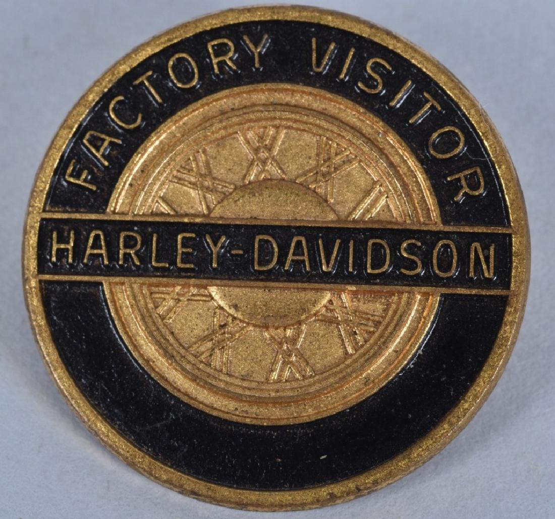 VINTAGE HARLEY DAVIDSON FACTORY VISITOR PIN: Original Harley Davidson Factory Visitor Pin. Excellent